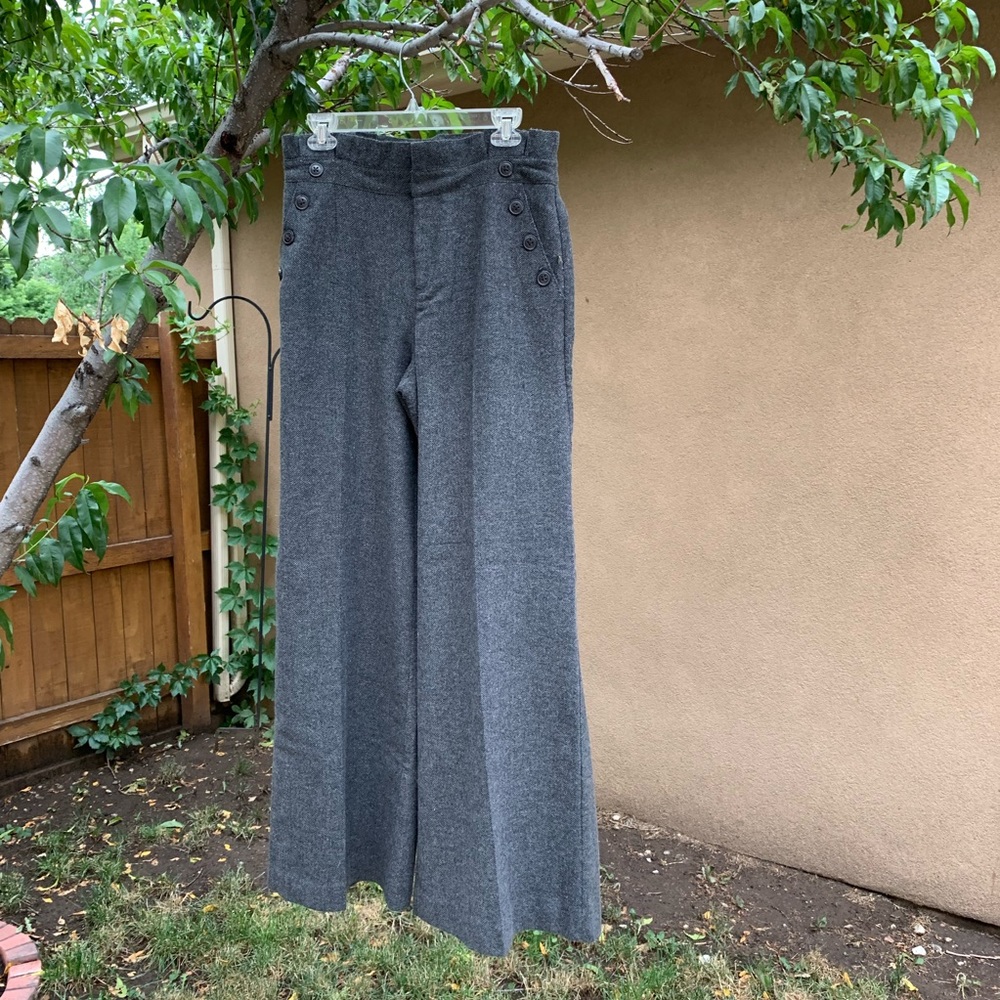Anthropologie Grey Trousers Size 8 / Lined / Long